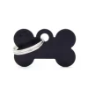 MYFAMILY Médaille basic petit os pour chien en aluminium noir