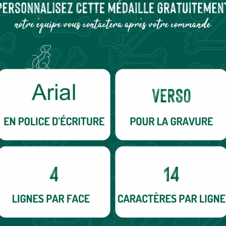 MYFAMILY Médaille bronx grand os pour chien décoration pneu en métal