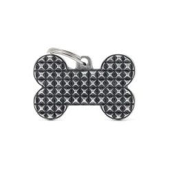 MYFAMILY Médaille bronx grand os pour chien décoration pyramides en métal