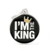 MYFAMILY Médaille charms king noire pour chien en métal