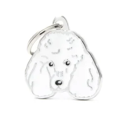 MYFAMILY Médaille friends pour caniche blanc en métal
