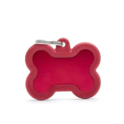 MYFAMILY Médaille hushtag os rouge en aluminium