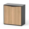 AQUATLANTIS Meuble d'aquarium lame coloris bois noir 2 portes Prestige 80 - 80 x 35 x 83 cm