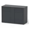 AQUATLANTIS Meuble pour aquarium en bois coloris gris foncé 2 portes Sublime Ultra 120 - 120 x 50 x 83 cm