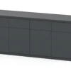 AQUATLANTIS Meuble pour aquarium en bois coloris gris foncé 4 portes Sublime Ultra 200 - 200 x 60 x 83 cm
