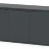 AQUATLANTIS Meuble pour aquarium en bois coloris gris 3 portes Volga 450 - 80 x 52,5 x 152,5 cm