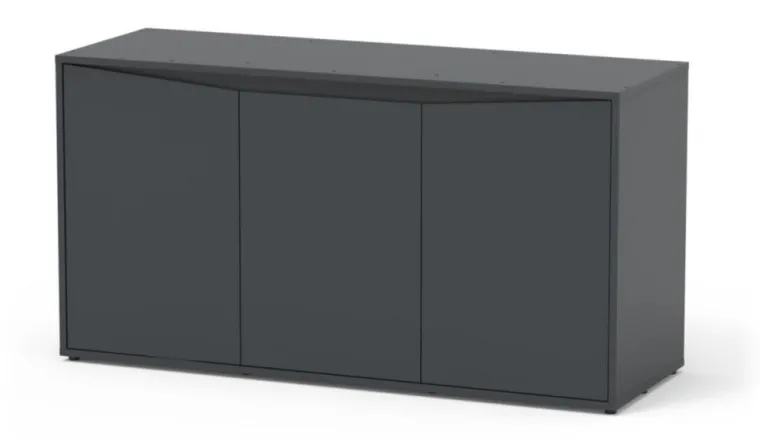 AQUATLANTIS Meuble pour aquarium en bois coloris gris 3 portes Volga 450 - 80 x 52,5 x 152,5 cm