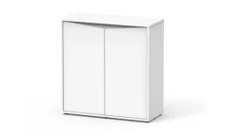 AQUATLANTIS Meuble pour aquarium en bois coloris blanc 2 portes Prestige 80 - 80 x 35 x 83 cm