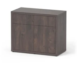 AQUATLANTIS Meuble pour aquarium en bois coloris chêne foncé 2 portes Sublime Ultra 100 - 100 x 50 x 83 cm