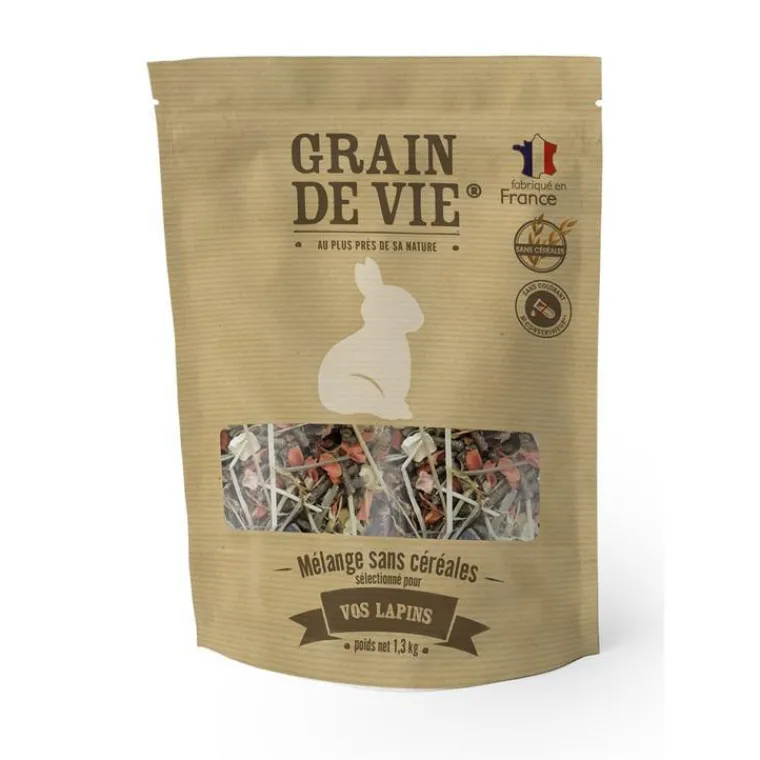 GRAIN DE VIE Mélange sans céréales pour lapins – 1,3 kg