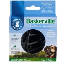 COMPANY OF ANIMALS Muselière pour chien noire caoutchouc thermoplastique Baskerville Ultra – Taille 1