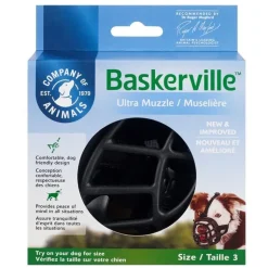 COMPANY OF ANIMALS Muselière pour chien noire caoutchouc thermoplastique Baskerville Ultra – Taille 3