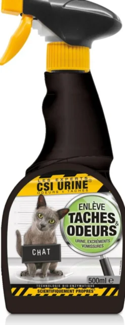CSI URINE Nettoyant enzymatique urine pour chaton et chat enlève taches et odeurs CS Urine - spray de 500 ml