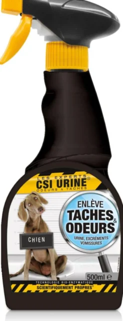 CSI URINE Nettoyant enzymatique urine chiot et chien enlève taches et odeurs - spray de 500 ml