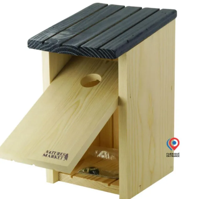 NATURE'S MARKET Nichoir pour oiseaux en bois épicéa Chez Jojo - Ø 34 mm