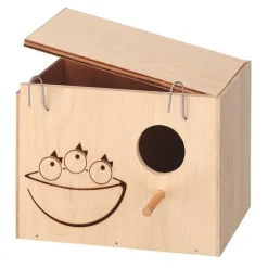 FERPLAST Nid pour oiseaux en bois Nido large – 24 x 17 x 17 cm