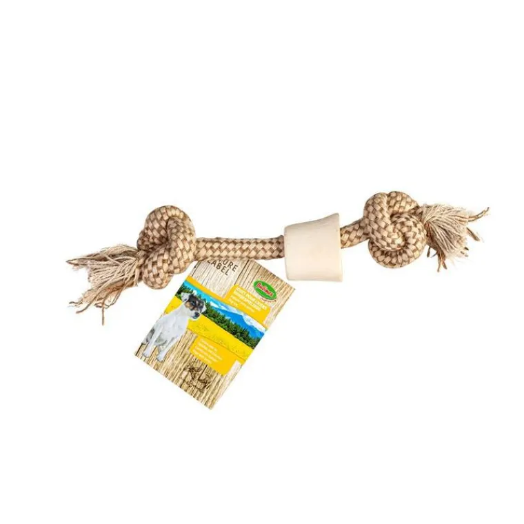 BUBIMEX Os blanc avec corde 25 cm