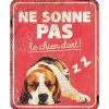 D&D HOME Panneau d'avertissement beagle coloris rouge en métal galvanisé - 25 x 20 x 0,3 cm