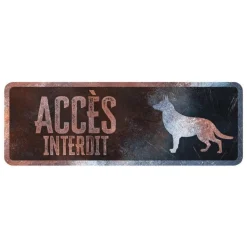 D&D HOME Panneau d'avertissement berger allemand coloris noir en métal galvanisé - 40 x 13 X 0,3 cm