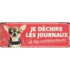 D&D HOME Panneau d'avertissement chihuahua coloris rouge en métal galvanisé - 40 x 13 x 0,3 cm