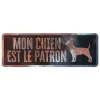 D&D HOME Panneau d'avertissement chihuahua coloris noir en métal galvanisé - 40 x 13 X 0,3 cm
