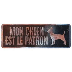 D&D HOME Panneau d'avertissement chihuahua coloris noir en métal galvanisé - 40 x 13 X 0,3 cm