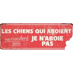 D&D HOME Panneau d'avertissement général coloris rouge en métal galvanisé - 40 x 13 x 0,3 cm