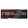 D&D HOME Panneau d'avertissement général coloris noir en métal galvanisé - 40 x 13 X 0,3 cm