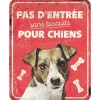 D&D HOME Panneau d'avertissement jack russel coloris rouge en métal galvanisé - 25 x 20 x 0,3 cm