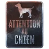 D&D HOME Panneau d'avertissement jack russel coloris noir en métal galvanisé - 25 x 20 x 0,3 m
