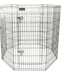 Parc pour chien en métal noir - 121 cm