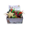 BUBIMEX Peluche de Noël pour chat motif tartan coloris multicolore en forme d'étoile - 11 cm