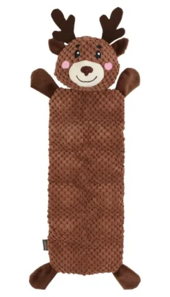 WOUAPY Peluche plate de Noël pour chien cerf coloris marron - grand modèle