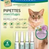 FRANCODEX Pipettes antiparasitaires répulsives pour chat - 4 x 1 ml