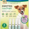 FRANCODEX Pipettes antiparasitaires répulsives pour chiot et petit chien moins de 10 kg - 4 x 1 ml