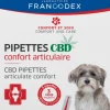 FRANCODEX Pipettes CBD pour chien de moins de 20 kg confort articulaire - x 3 de 2 ml