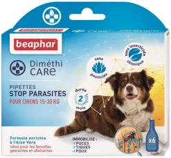 BEAPHAR Pipettes pour chien moyen DiméthiCARE 6 x 3 ml