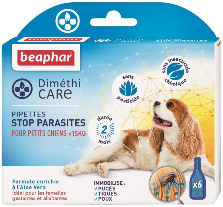 BEAPHAR Pipettes pour petit chien DiméthiCARE 6 x 1,5 ml