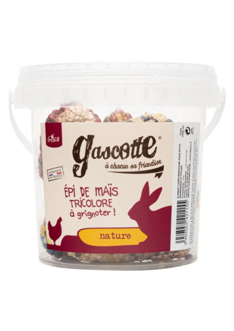 GASCO Épis de maïs tricolore pour poules et lapins à grignoter - 240 g