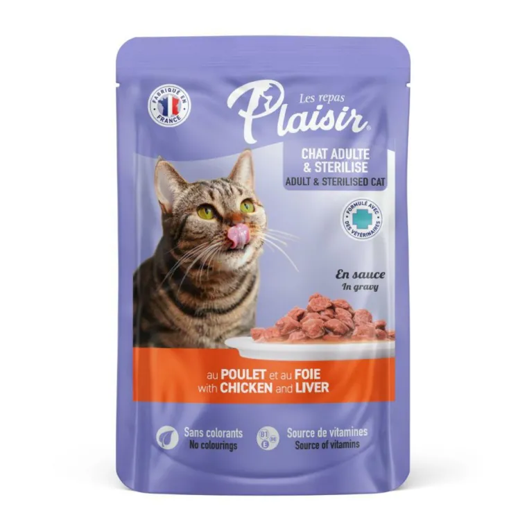 LES REPAS PLAISIR Pochon pour chat stérilisé au poulet Plaisir 100 g