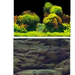 BLUE CORAL Poster aquarium décoratif de roche et plantes - AQUA NOVA modèle Rock/Plants S