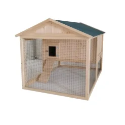FOREST STYLE Poulailler Cassie de 1,5 m² en bois avec enclos