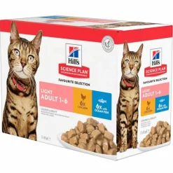 HILL'S Pâtée féline adulte light multipack 12 x 85 g