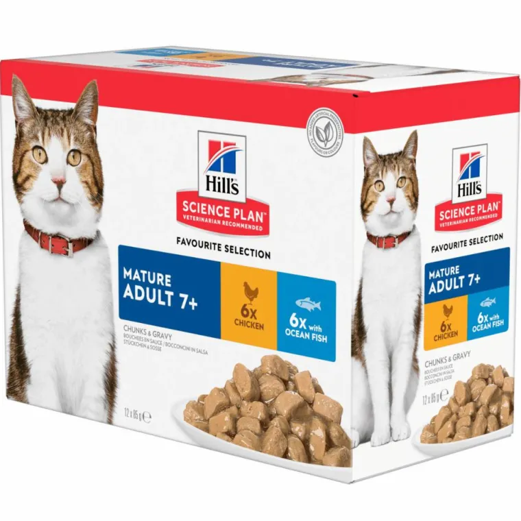 HILL'S Pâtée féline mature adult multipack 12 x 85 g