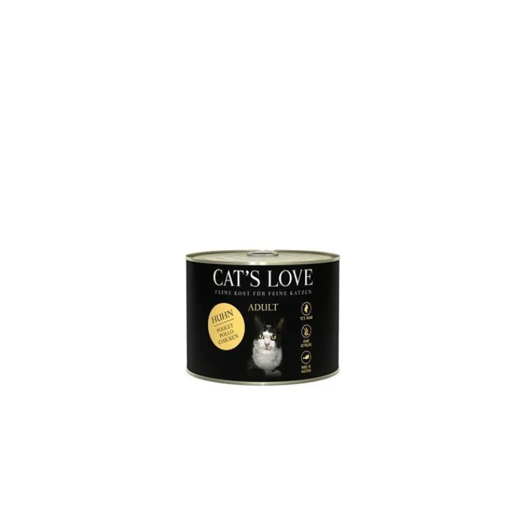 CAT'S LOVE Pâtée naturelle pour chat au poulet - boite de 200 g