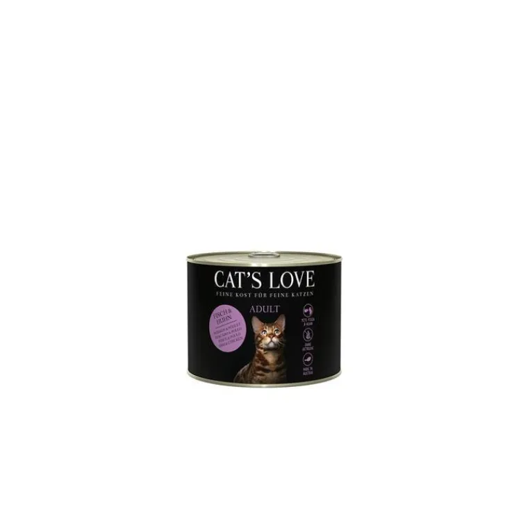 CAT'S LOVE Pâtée naturelle pour chat saumon et poulet - boite de 200 g