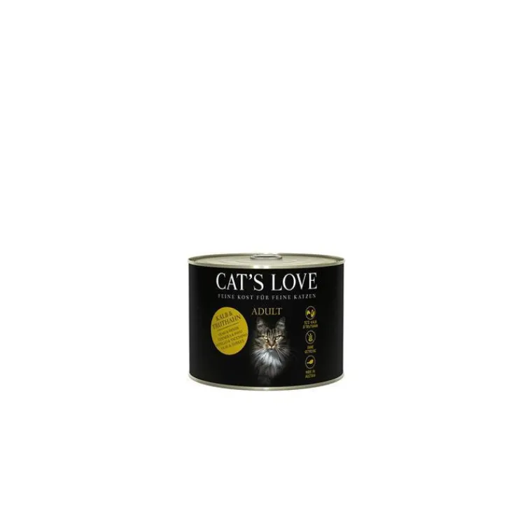 CAT'S LOVE Pâtée naturelle pour chat veau et dinde - boite de 200 g