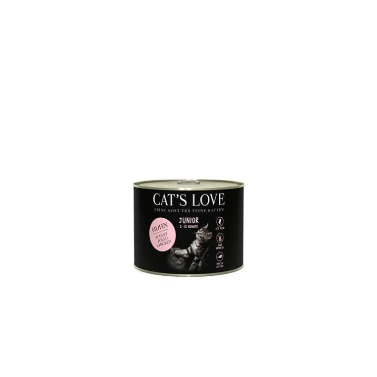 CAT'S LOVE Pâtée naturelle pour chaton au poulet - boite de 200 g