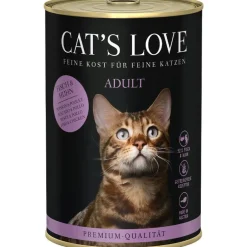 CAT'S LOVE Pâtée pour chat au poisson et au poulet Adult – en boîte de 400 g