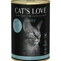 CAT'S LOVE Pâtée pour chat au poisson pur Adult – en boîte de 400 g